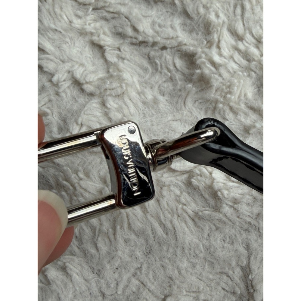Louis Vuitton Black Epi Leather Adjustable Shoulder Strap 16mm Silver Crossbody - Picture 9 of 14